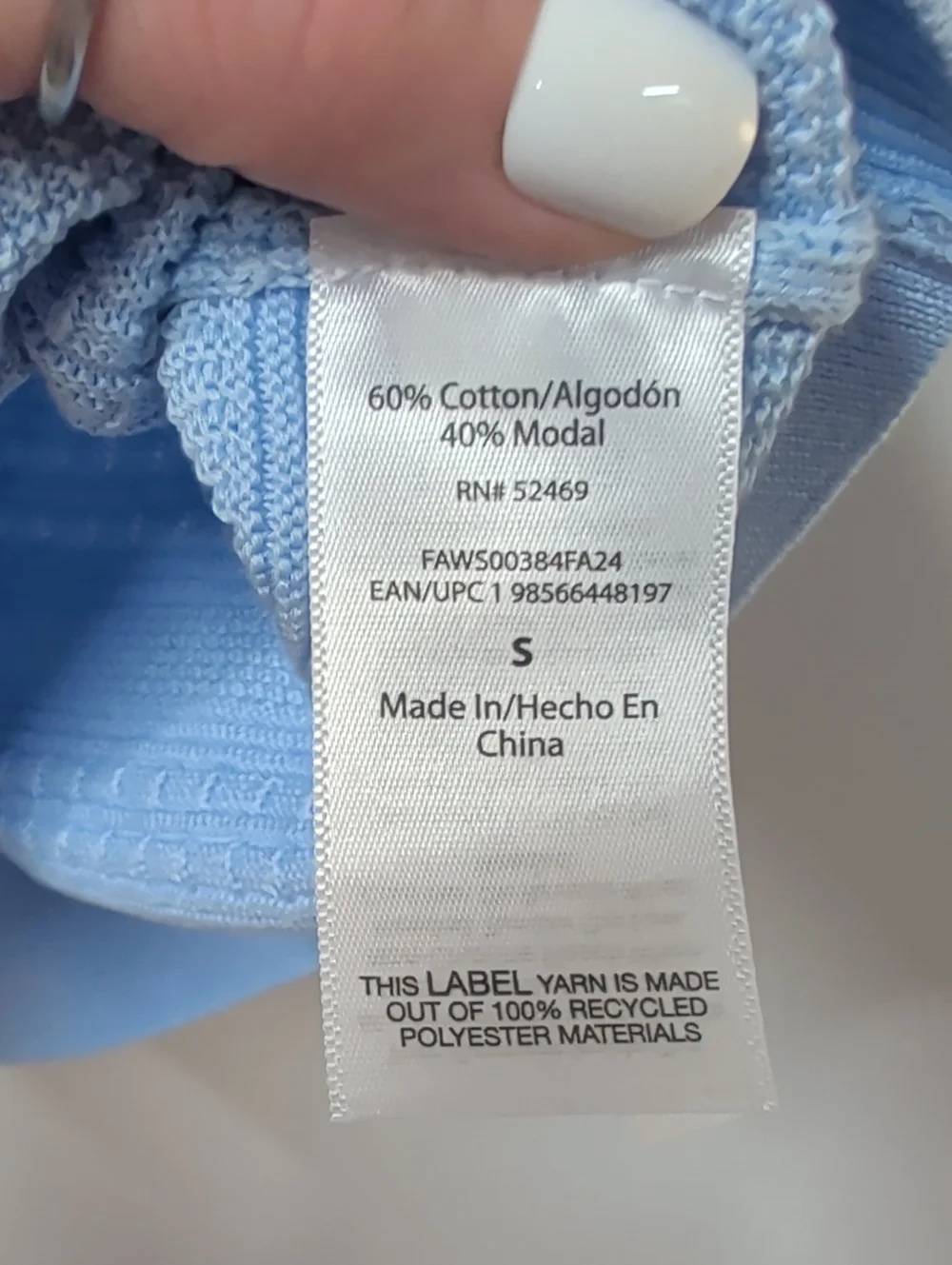 Free Assembly Polished Blue Puff Sleeve Knit Sweater Tee Size Small